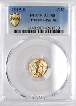 1915-S Gold Commémoratif $1 Exposition Panama-Pacific PCGS AU58? PQ+++