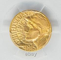 1915-S $ Panama Pacific Gold Dollar Pan Pac MS66 Sécurisé PCGS 950428-1