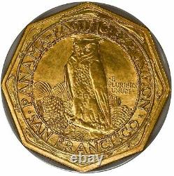 1915-s 50 $ Pan-pac Octogonal Or Pcgs Commémorative Ms63 Rare Rare Coin Coin