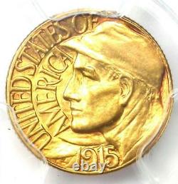 1915-s Panama Dollar D'or Pacifique G$ Pièce De Monnaie Pcgs Détails Non Circulés (unc Ms)