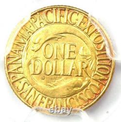 1915-s Panama Dollar D'or Pacifique G$ Pièce De Monnaie Pcgs Détails Non Circulés (unc Ms)