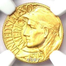 1915-s Panama Pacifique Dollar D'or G$ Pièce De Monnaie Certifiée Ngc Ms64 (bu Unc) Rare