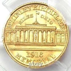 1916 Mckinley Pièce Commémorative En Dollars D'or G$ Certifiée Pcgs Ms63 (unc Bu)