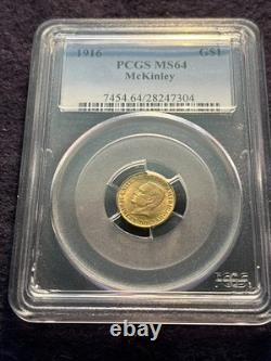 1916 pièce commémorative McKinley en or de 1 $ PCGS MS64