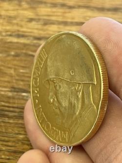 1922 1923 Italie 100 LIRE Pièce en Or MUSSOLINI Commemorative 1oz. + SUPER RARE
