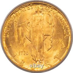 1926 2,50 $ Or commémoratif du sesquicentenaire Pcgs Ms-65 Cac, superbe gemme