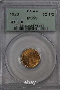 1926 2,50 $ Pcgs Ms63 Sesqui Or pièce commémorative de 2,50 $