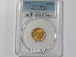 1926 Sesquicentenaire de l'indépendance américaine $2.50 Or Commem PCGS MS 63