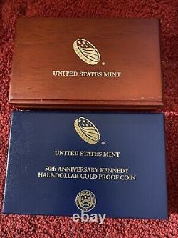 1964-2014 50e Anniversaire Kennedy Demi-dollar 24k Gold Proof Pièce