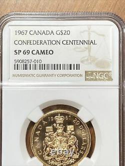1967 Canada 20$ Gold Coin Confederations Centennial Top Pop Ngc Sp69 Cameo