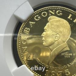 1975 Or Philippin 1000 Piso Nouvel Société Anniversaire NGC Preuve PF 69 UC Rare