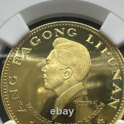 1975 Or Philippin 1000 Piso Nouvel Société Anniversaire NGC Preuve PF 69 UC Rare
