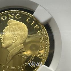 1975 Or Philippin 1000 Piso Nouvel Société Anniversaire NGC Preuve PF 69 UC Rare