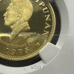 1975 Or Philippin 1000 Piso Nouvel Société Anniversaire NGC Preuve PF 69 UC Rare