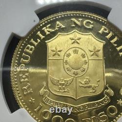 1975 Or Philippin 1000 Piso Nouvel Société Anniversaire NGC Preuve PF 69 UC Rare