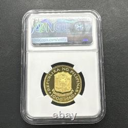 1975 Or Philippin 1000 Piso Nouvel Société Anniversaire NGC Preuve PF 69 UC Rare