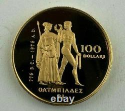 1976 Canada $100 Dollars 22k Gold Coin, Preuve Des Jeux Olympiques De Montréal