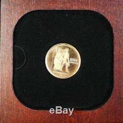 1976 Olympique Du Canada $ 100 1/2 Once D'or Preuve Pièce Commémorative Avec Coa No Box