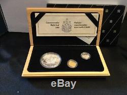 1979-1989 Canada Commémorative Ensemble Feuille D'érable Coins Or Argent Platine