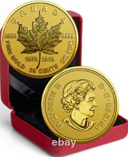 1979-2019 Or Maple Leaf Gml 40e Anniv. Pur Proof Gold Coin 25cents