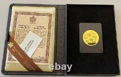 1979 Canada $100 1/2 Oz Gold Proof Coin Avec Le Dossier De Présentation Et L'aco