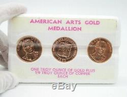 1980 American Bois 1 Oz Grant Arts 3 Médaille D'or Coin Set