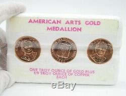 1980 American Bois 1 Oz Grant Arts 3 Médaille D'or Coin Set