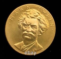 1981 Mark Twain 1 Once de lingot d'or commémoratif Boîte originale COA