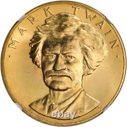1981 Médaille Américaine D'or (1 Oz) Des Arts Commémoratifs Mark Twain Ngc Ms66
