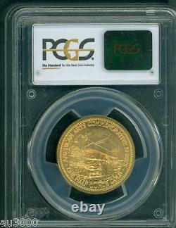 1982 Frank Lloyd Wright Commémorative American Arts 1/2 Oz. Médaille D’or Pcgs Ms66