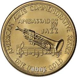 1982 Us Gold (1 Oz) Médaille Commémorative Arts Américain Louis Armstrong Bu