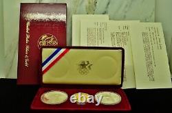 1983-1984 Commémoratif Olympique 3 Pièces De Monnaie Jeu De Preuve Ogp 10 $ D'or 2 Dollars D'argent