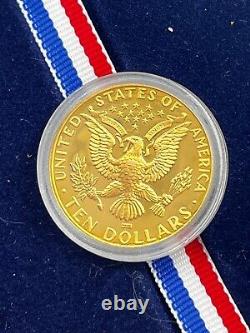 1984 American Olympic DIX Dollars 10 $ D'or Non Circulé Mint Emballage Original