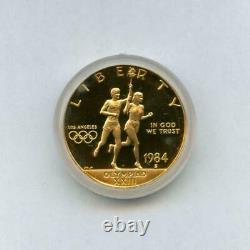 1984 S Olympic 10 $ Proof Pièce D'or Commémorative Avec Boîte Et Manches