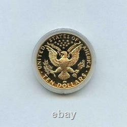 1984 S Us Mint Los Angeles Olympics $10 Gold Proof Coin With Olympics Box & Coa