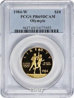 1984-W Olympique 10 dollars en or commémoratif PR69DCAM PCGS