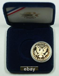 1984-s $10 Gold Eagle Proof Olympic Commémorative Coin No Outer Box Or Coa