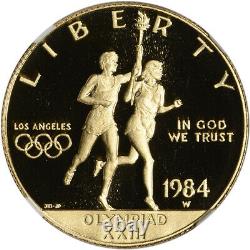 1984-w Or Américain 10 $ Preuve Commémorative Olympique Ngc Pf70 Ucam