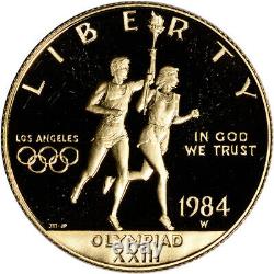 1984-w Us Gold $10 Olympic Proof Proof Coin In Capsule