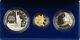 1986 Us Mint Liberté Commémorative 3 Coin Silver & Gold Proof Set Amt Comme Délivré
