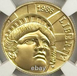 1986-W 5 $ en or Statue de la Liberté NGC MS69