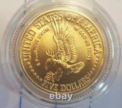 1986 W Gold $5 Half Eagle Coin Statue Of Liberty Commemorative Unc In Capsule