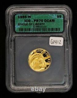 1986-w G$5 Statue Of Liberty Commemorative Gold Coin Igc Proof 70 Dcam G1412