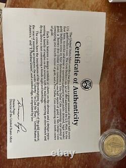 1987 Liberty Five Dollars Gold Coin Certificat De Monnaie Non Circulée