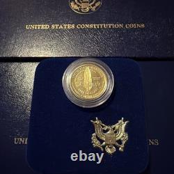 1987 OR U. S. Mint 5 DOLLARS Épreuve Constitution des États-Unis Nous le Peuple Ensemble Complet COA