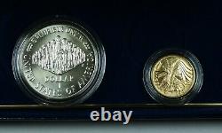 1987 U. S. Constitution De La Monnaie 1 Argent Et 5 $ D'or Unc Coin Set- Withbox & Coa