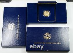 1987 U.s. Mint Constitution $5 Gold Bu Commemorative Coin Box & Coa Ogp