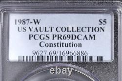 1987-W 5 $ Pièce d'or Constitution PR69DCAM Classée PCGS 1/4 oz Or 02
