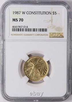 1987-W CONSTITUTION Or 5 $ COMMÉMORATIVE NGC MS70