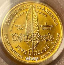 1987-W Constitution US VAULT COLLECTION Pièce d'or de 5 $ PCGS MS69